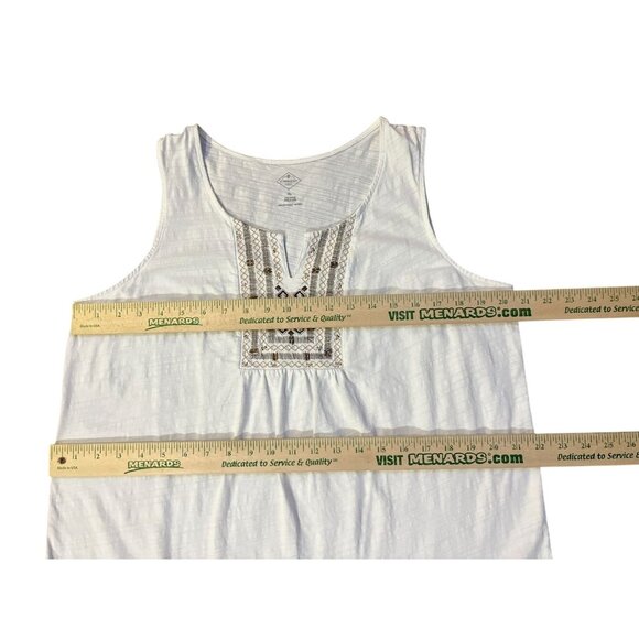 St Johns Bay Blouse Womens XL Used Sleeveless Embroidery Beads - Picture 9 of 13